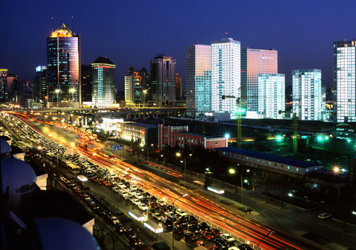 北京建外SOHO夜景圖